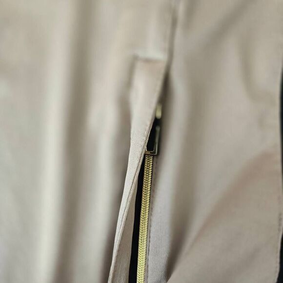 Jamie Sadock Womens Colorblock Zip Long Golf Athletic Jacket Taupe Black Medium - Picture 6 of 11